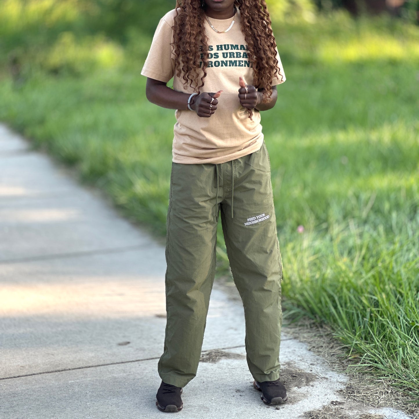 FYN Olive Nylon Pant